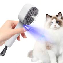 Pet Supplies, 3-In-1 Pet Grooming Comb Spray Brush, Gentle Detangling, Anti-Static, Skin Massage, Suitable For Cats And Dogs, With Spray Function, Comfortable And Convenient To Use And Easy To Clean. - Light Grey - View 10