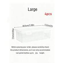 1/2 Pack Extra Large Transparent PP Nail Polish Storage Box - Stackable Nail Art Tool Organizer, Salon-Grade Beauty Accessory Box, Women's Gift, Christmas Gift, Perfect Gift For Women - Clear - View 11