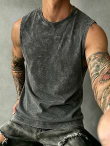 Summer Fashionable Versatile Moon & Snowflake Print Round Neck Short Sleeve T-Shirt - Dark Grey - View 3