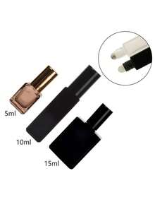 3 Peças/Conjunto Frasco Quadrado Fosco 3ml|5ml|10ml|15ml|20ml Âmbar/Preto Recarregável Perfume Óleo Essencial Loção Dispensador de Bola Rolante de Aço Inoxidável Frasco Portátil Simples Fragrância Óleo Medicinal Rolante de Massagem Frasco Vazio Vidro Transparente Espesso Proteção contra Luz Tampa de Alumínio - Multicolorido - Visão 30