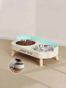 1pc Customized Pet Feeder 2-In-1 Water And Food Dispenser, Stainless Steel Non-Slip Double Bowl, Easy To Clean Multiple Color Options Pet Bowl Gift Customization Accessories - Multicolor - View 7