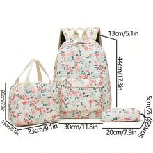 Fashionable Versatile Women's Handbag With Small Floral Print, Double Backpack Combination, School Backpack For Students - Bronze - View 7