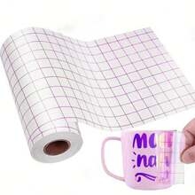 1 Roll Transfer Tape, Suitable For Vinyl Stickers, Signs, Window Decals - Grid Aligned, Transparent, Medium Adhesion, Red - Red - View 8