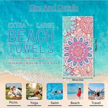 1 pièce/24 pièces Serviette de plage à motif mandala vintage, couverture de plage surdimensionnée en microfibre ultra-fine, serviette de bain super absorbante, convient pour les voyages, la piscine, la plongée, le surf, le yoga, le camping, plusieurs tailles, accessoires de plage, applicable pour la plage, la piscine, les voyages, le camping, le yoga - Multicolore - Voir 18