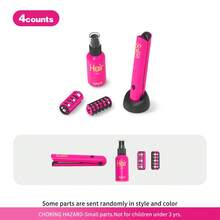 Perlengkapan Bermain Peran Salon Rambut Anak - Set Mainan Penataan Kecantikan dengan Pengering Rambut Non-Listrik & Aksesoris, Hadiah Bermain Peran untuk Anak Perempuan - MultiWarna - View 12