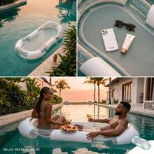 2pcs Adult Inflatable Pool Float Bed, Pool Lounge Chair Float With Headrest, Water Floating Chair, Suitable For Swimming Pool, Lake, Beach, Pool Party Adult Water Toys - Inflatable Flotation Device - View 7