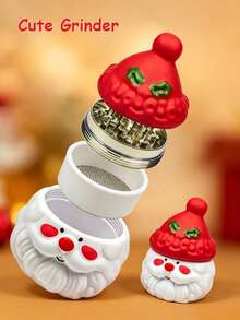 1PC Cute Snowman Spice Grinder -4-Layer Zinc Alloy Manual Grinder, Creative Christmas Gift & The Best Gift For Mothers Or Wives - Fastship - White - View 1