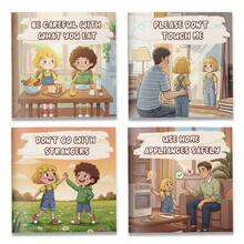 Kids Self-Protection Safety Story Book Set, Children's Personal Safety Picture Books, Daily Danger Awareness Early Learning Educational Reading Books For Preschool Kids Ages 3+ - Children's Security Picture Books - View 2