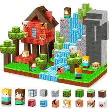 Nimal Forest Print Magnetic Building Blocks 60/120/160pcs, Educational DIY Assembly Toy For Boys And Girls, Can Build Forest Scenes And Exercise Spatial Logic, Exquisite Birthday And Holiday Gift - Multicolor - View 8