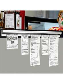 1pc Sliding Modular Menu Receipt Organizer, Wall-Mounted, Drill-Free Aluminum Kitchen And Restaurant Order Sorter, Suitable For Restaurants, Food Trucks And Other Locations To Store Receipts, Supports Hanging Various Receipts, Vouchers And Tickets - Multiple Styles - View 2
