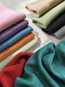 Red/Beige/Khaki/Black Solid Color Linen Fabric, Sold By Meter, Suitable For Sofa Covers, Bags, Tablecloths, Sewing, Curtains, Fabrics, Needlework, Soft And Smooth. - Multicolor - View 3