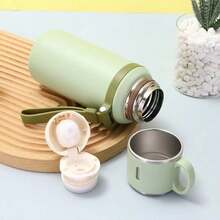 LDQ Stainless Steel Insulated Water Bottle, Vacuum Flask With Dual-Use Lid/Drinking Cup And Rope Handle, Washable, Suitable For Hot And Cold Beverages - Perfect For Camping, Dining And Office Use, Valentine's Day Gift - Multicolor - View 11