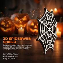4/12/100pcs Set Tatakan Gelas Kayu Motif Jaring Laba-laba Gotik, Menampilkan Desain Jaring Laba-laba Hitam Putih Berlubang, Sempurna untuk Dekorasi Halloween di Rumah, Dapur, dan Bar. - MultiWarna - View 8