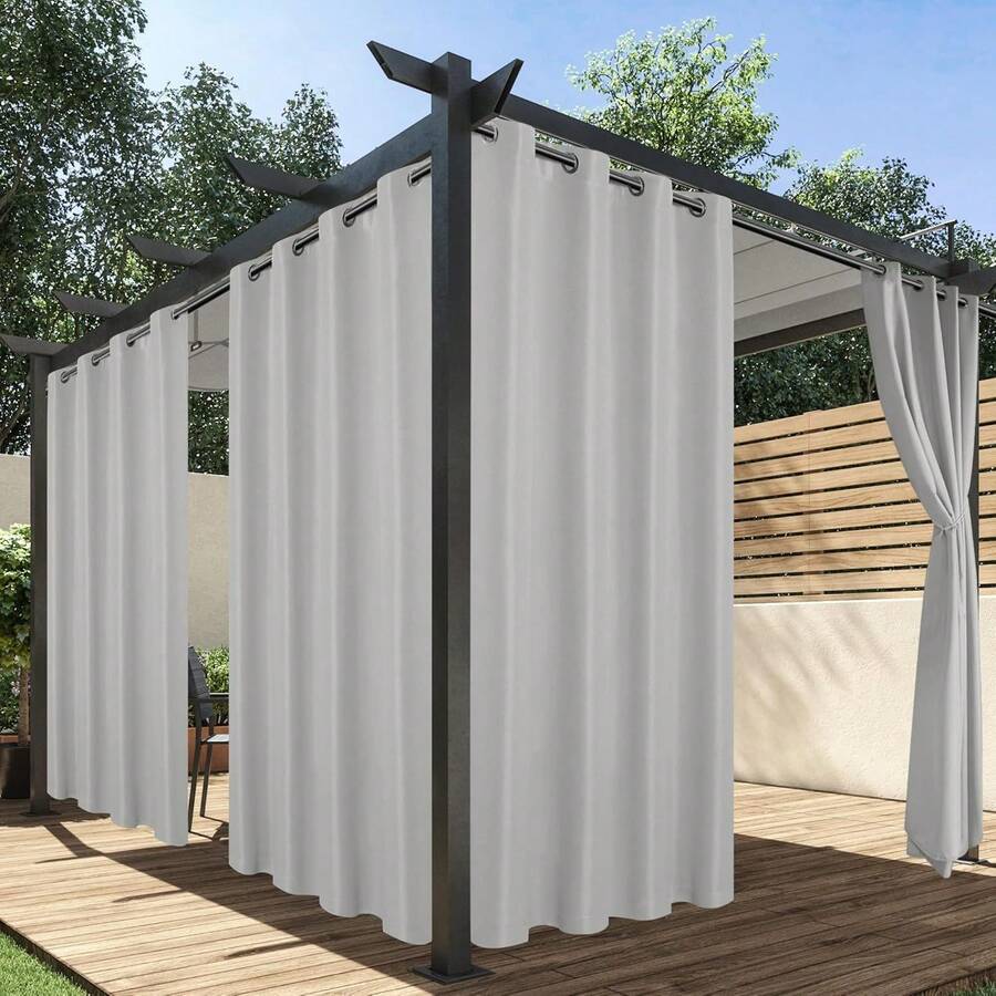 Outdoor Curtains, Suitable For Patio, Porch, Gazebo, UV Resistant And Fade Resistant, Combining Sunshade And Privacy Decorative Functions; - B - View 1