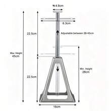 SAILUN Pack Of 2/4 Axle Stand Set For Static Caravan, Adjustable Height 28-43 Cm, Aluminum Support Stands For Caravan, Trailers, Maximum Load 1000 Kg, Caravan Accessories - 4 Pcs - View 2