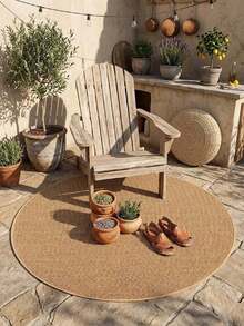 1pc Round Pineapple Ring Rug, Faux Sisal, Room Decor, Non-Slip & Wear-Resistant, Noise Reduction & Sound Insulation, Skin-Friendly & Soft, Easy To Clean, Suitable For Garden, Outdoor, Picnic, Living Room Rug, Kitchen Mat, Bedroom Rug, Bathroom Mat, Washable Rug, Home Decor, Bedroom Decor - Solid Color - View 5