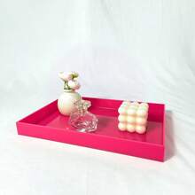 Acrylic Tray Creative Desktop Storage Tray Living Room Decor Display Plate Premium Acrylic Material Smooth Rounded Edges Easy To Clean Waterproof Durable Suitable For Bedroom, Bathroom, Living Room And Multiple Scenes - Multicolor - View 4