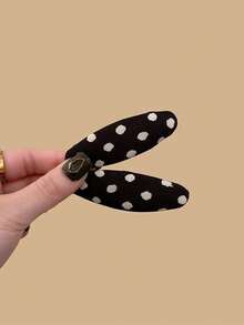 5件/2件裝 女款7cm/2.76in復古對比波點橢圓形BB髮夾，小眾紋理側邊髮夾，適用於額前瀏海，適合日常、休閒、派對、上班、度假、化妝、穿搭，春夏秋冬通用抓夾 - 彩色 - 查看 10