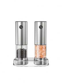 CLITON Premium Electric Salt Pepper Grinder Kitchen Cooking Tool, Perfect Holiday Gift, Aluminum & Stainless Steel Two Materials, 3 Sets Single/Double/Storage Base, External Adjustable Grind Size, Type-C Rechargeable, LED Light Lights Up When Grinding - Multicolor - View 11