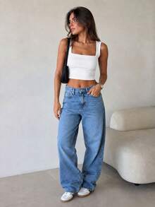 Set Of 3 Premium Basic Cropped Tops With Square Neck, Minimalist Tank Top, Structured Fabric, Casual Fashion, Blogger Style 2026 - Black/Beige/White - View 2