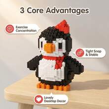 1500PCS Penguin Building BlocksDIY Decoration, Home Decor, Holiday Gift For Ages 14+, ABS Material, Ideal Holiday Present For Christmas And Halloween, Holiday Decoration, Christmas Decorations, Festive Atmosphere, Decorative Display, Creative Design, - Multicolor - View 7