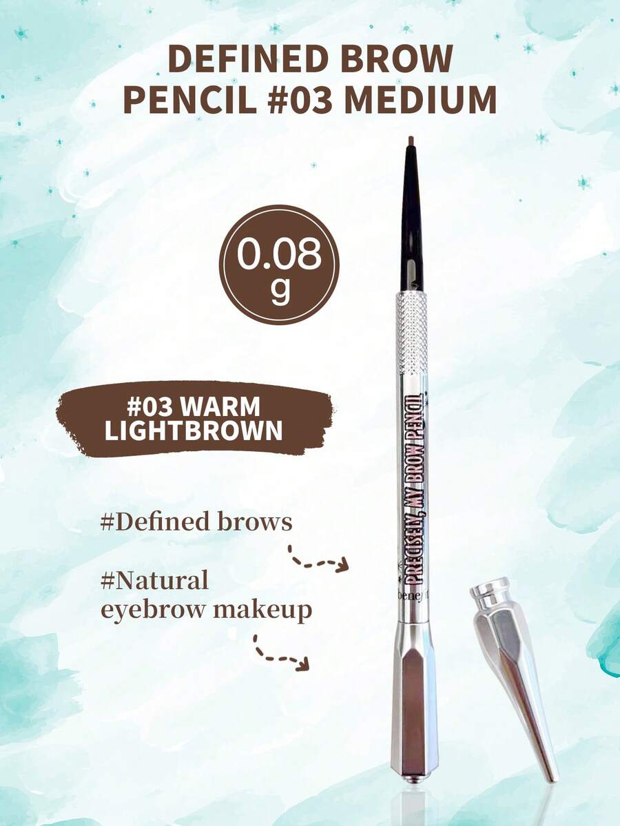 1支 Benefit Precisely My Brow 眉筆 #03 中色,0.08g,細尖頭定義眉形,防水抗汗,適合淺棕色髮色,精準彩妝 - 根根分明眉筆#03號 Medium 0.08g - 查看 1