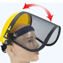 Protetor Facial Telado Tela Nylon C Para Operador De Roçadeira - Amarelo - Visão 4