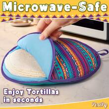Tortilla Warmer Pouch (12 Inch), Microwavable Fabric Tortilla Heater Pouch To Keep Tortillas Soft & Warm, Insulated Heat Keeper For Flour & Corn Shells, Ideal For Tacos - Purple - View 1
