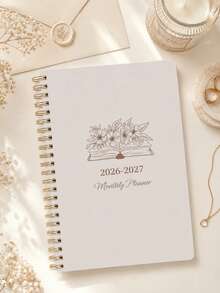 1本 2026-2027 月計畫本 A5 月計畫與週計畫筆記本 螺旋裝訂 適用於工作、居家、預約、目標與每日行程規劃 返校用品 辦公用品 - 單件 - 查看 3