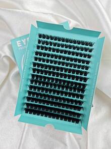 196Pcs Luxury Fluffy DIY Cluster Eyelashes Length Eyelash Extension Russian D Curl Thick And Reusable Dramatic Lashes Easy For Beginners - 14 Rows 120D Lash Clusters Eyelash Clusters Individual Eyelashes Lashes Fake Lashes - D - 查看 6