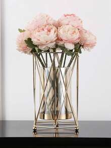 1 pieza Florero de hierro de lujo, adecuado para sala de estar del hogar, decoración de boda, accesorio para cena a la luz de las velas en restaurante, decoración del hogar, florero, centro de mesa, decoración de mesa, boda, cumpleaños, decoración de habitación, decoración de dormitorio, decoración de boda, decoración de casa, artículos de decoración del hogar, suministros de decoración de habitación, decoración de dormitorio, adorno decorativo. Regalo del Día de la Madre - Multicolor - Ver 7
