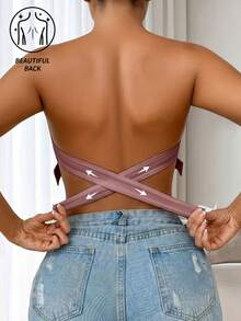 2pcs/Set Strapless Non-Padded Push-Up Bra For Women, Small Chest Gathering And Enhancing, Seamless Breathable Mesh Lace Bra - Multicolor - View 5