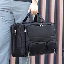 Bolso de Mano de Cuero Genuino para Hombre Fuheng, Gran Capacidad, Bolso de Hombro Cruzado de Piel de Vaca, Maletín de Viaje - Negro (cremallera YKK, forro negro) - Ver 5