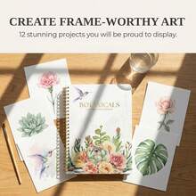 (28 Pages/300g Special Paper/191g/No Brush Included) Beginner Watercolor Painting Book, Plant & Flower Practice Workbook, With Step-By-Step Guide, Simple Guided Art Exercises, Relaxing Creative Hobby, Framable Artworks, Gift For Adult Women - Multicolor - View 4