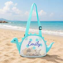 Personalized Dinosaur Mesh Shoulder Bag, Beach Shell Collecting Storage Bag, Lightweight Crossbody Bag For Seashells, Keys, Small Items - Multicolor - View 16