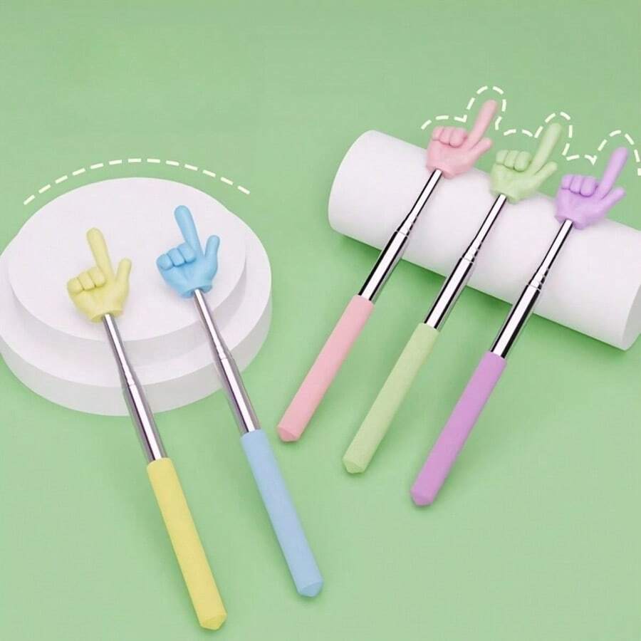 1pc Telescopic Double-Finger Pointer, Teaching Pointer, Multiple Colors Available, Teacher Teaching Assistant Pointer, Suitable For Easter And Children's Day - Multiple Colors and Random Styles - View 1