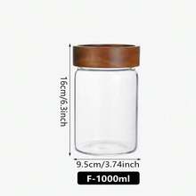 1pc Glass Storage Jar, Airtight Food Container With Wooden Lid, Transparent Glass Canister Suitable For Pantry, Kitchen To Store Flour, Sugar, Tea, Coffee, Snacks, Spices, Etc. - Multicolor - View 13