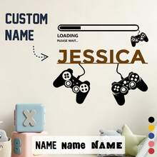 Custom Moon Girl Cartoon Wall Stickers, Personalized Text Wall Stickers, Customized Name Self-Adhesive Paintings, Customizable Birthday Gift - Style C - View 1