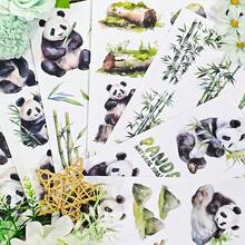 20Sheets Large Size Waterproof Dual-Material Beautiful Lady Washi PET Sticker Book Panda Stickers Set For Scrapbooking Junk Journal Planner - 20 Sheets Large Size - View 4