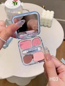 HOLD LIVE Bouncy Magic Silkworm Powder Palette 4-Color Small Eyeshadow Beginner Highlighting Pearlescent Lower Eyelid Comprehensive Palette - H03 - View 2