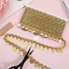 Gold Coin Shape Trim Sequins 3.5cm Tassel Ribbon, Stage Performance, Suit, Wedding Dress Sewing Fabric Decor Clothes Decoration Party Accessories - Multicolor - View 11