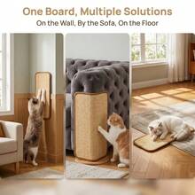 A Multi-Functional Sisal Cat Scratching Pad That Can Be Mounted On The Wall, Provides A Standing Sofa Corner Protector, Is Durable, And Does Not Shed Fibers. The Perfect Tool For Cats To Sharpen Their Claws. - 20*40 () - View 1