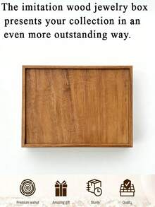 1 pieza Caja organizadora de gafas de moda con 4 ranuras, estuche de almacenamiento de gafas de madera con tapa de acrílico transparente, caja de almacenamiento de gafas, soporte para gafas con forro de terciopelo, estuche de exhibición a prueba de polvo para tocador, armario, tocador, organización del hogar, regalos para hombres, regalos para mujeres, decoración de dormitorio, vuelta a la escuela - Multicolor - Ver 8