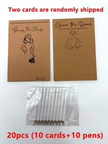 20/1pc 極簡白色婚紗謎題卡，紙質互動新娘派對用品，適用於婚禮伴娘派對賓客娛樂、新年、情人節、母親節、父親節、畢業季婚禮伴手禮 - 多色 - 查看 10