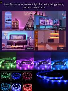 1-30m 5V Multicolor RGB LED Strip Light, 16 LEDs/M, Smart App Control, Suitable For Wedding Party, Christmas Decoration, Home Living Room Bedroom Lighting - 5050 - View 6