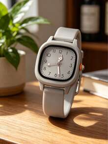 1 Set/1pc Women's Three-Color Square Dial Silicone Quartz Watch Set - Versatile Casual Accessory & Birthday Gift - Multicolor - View 6
