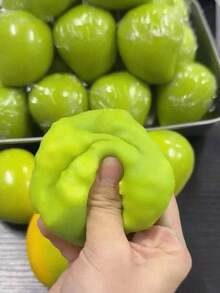 1pc Handmade Crispy Mango Stress Relief Squeeze Toy, Color-Changing Soft Mango Toy, ASMR Sensory Stress Relief Toy - Multicolor - View 6