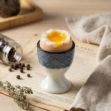 2pcs Egg Cups, Egg Holders, Blue And White Porcelain Print Style Egg Holders For Daily Meals, Suitable For Breakfast, Family Dining, Gifts, Parties And Gatherings - Blue and White French Flowers - View 9