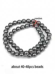 1 Strand Natural Black Hematite Bohemian Style Round Loose Beads 6 8 10mm For Jewelry Making Bracelet Necklace Keychain Making Supplies Accessories - Gun Black - View 11