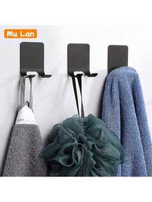 1/2pcs Multi-Function Wall Hooks, Self-Adhesive Storage Hooks, Suitable For Razor, Toothbrush, Earphones, Keys, Small Tools, Home Bathroom Kitchen Storage And Organization - Multicolor - View 5